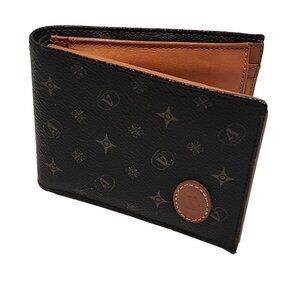 vintage VALLEVERDE Italy mens Bi fold Wallet Brown Leather coin pocket pelle